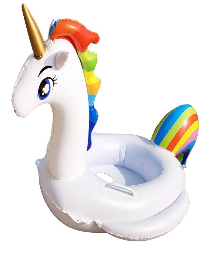 AuRiver Baby Pool Float Unicorn Toddlers Floaties Infant Inflatable Swimming Ring with Handles, Summer Party Lounge Raft Decorations for Kids - Image 1